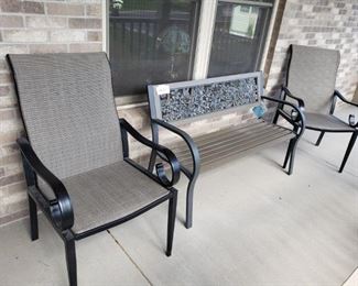 Outdoor Bench and Two Chairs