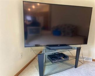 Sharp 70 Inch Aquos Quattron TV Stand and VHS DVD Player