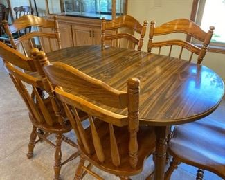 Wood Kitchen Table with Six Chairs