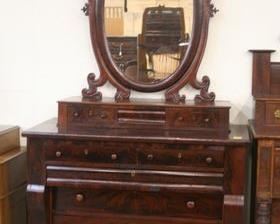 3202- Mahogany Empire Dresser