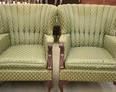 701- Two Green Channel Back Chairs