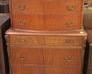3743- Mahogany 5 Drawer Chest on Chest