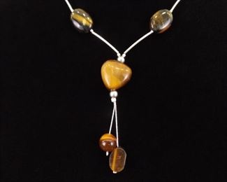 .925 Sterling Silver Tigers Eye Elegance Necklace

