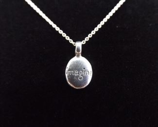 .925 Sterling Silver "IMAGINE" Pendant Necklace
