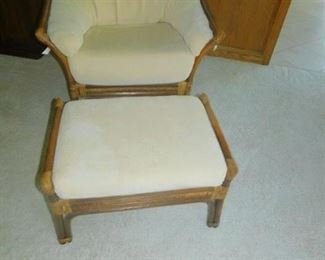 Wicker chair and ottoman