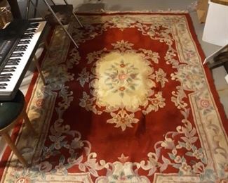 Machine-made floral carpet