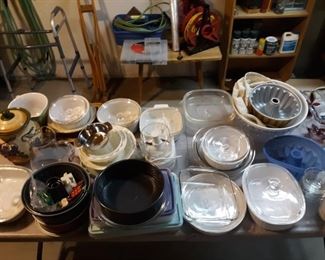 We have pyrex and corning  ware right here