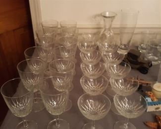 Crystal wine and champagne glasses