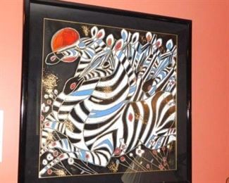Imperial Zebras by Tie-Jeng Jiang 1992  Serigraph on paper 199/300
