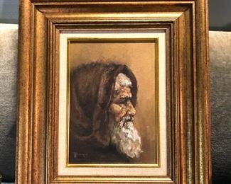 Oil painting by Weintraub "Man in Brown Head Dress"