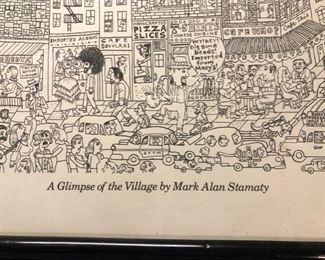 Mark Alan Stamaty poster of the Village, NYC from 1977 The Village Voice
