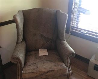 ETHAN ALLEN Leather Wing Chair