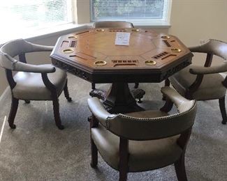 MAITLAND SMITH Leather Poker/Game Table
