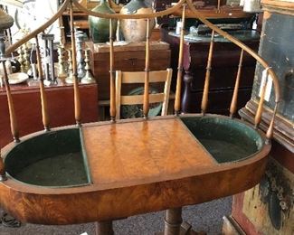 Fabulous English Satin Wood Wash Stand with Planters