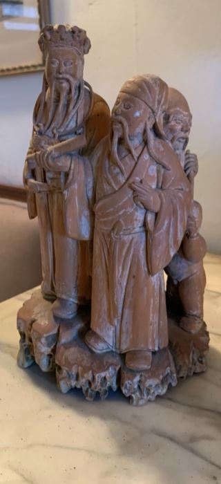 Hand-Carved Root-wood of 3-Scholars 