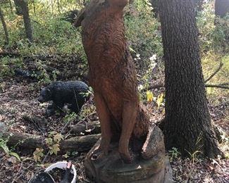 Wolf carving