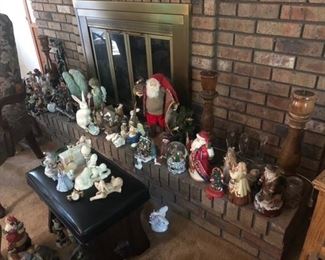 tons of old world santa figurines 