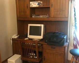 solid oak mission style computer desk