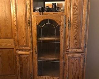 oak curio cabinet/ storage cabinet