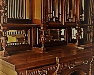 1850's Walnut Sideboard, Hand Carved, Beveled Glass and Mirror, Original Condition