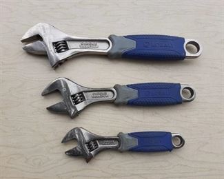 3 Kobalt Adjustable Wrenches - 6", 8", 10"