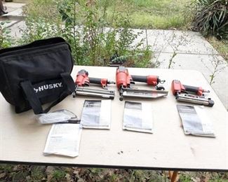 3 Husky Nailers with Bag