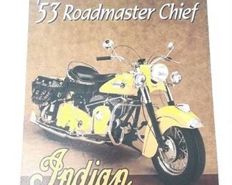 Metal Indian Motorcycles Sign - '53 RoadmasterChief