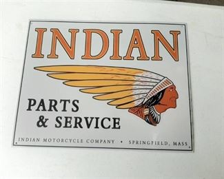Indian Parts and Service Metal Sign