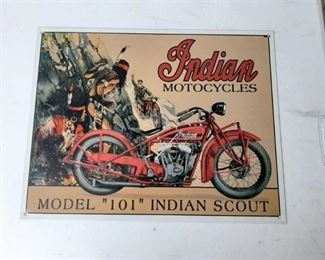 Indian Motorcycle Tin Sign Model 101 Scout
