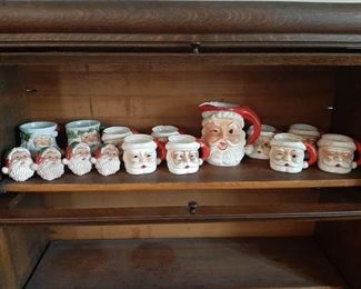 Santa Pitcher and Mugs