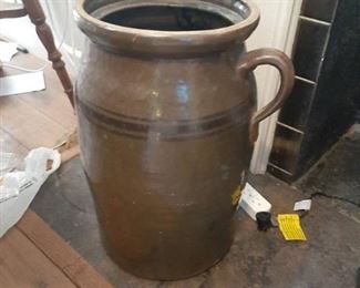 Brown Crock Churn