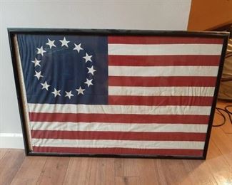 Framed 13 Star Flag Decor - Frame is Broke