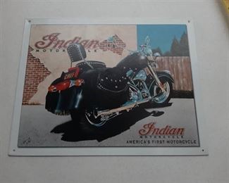 Indiana Motorcycle Tin Sign