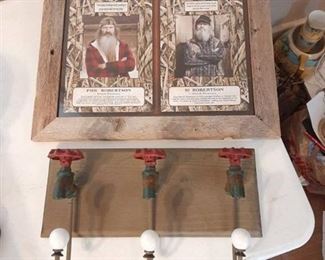 Duck Dynasty Picture in Barnwood Frame and Faucet Coat Rack