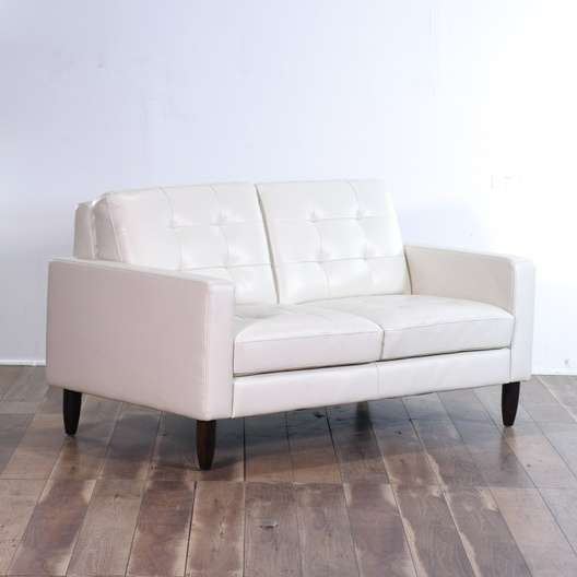 Loveseat With White Upholstery 