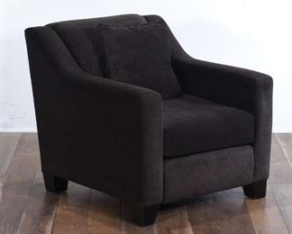 Deep-Set Brown Armchair With Matching Pillow
