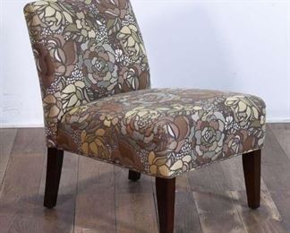 Upholstered Chair With Mosaic Floral Pattern