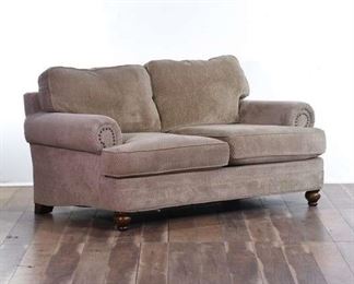 Comfy Light Brown Loveseat With Button Decor