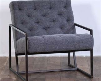 Unique Grey Chair With Geometric Glass Siding 