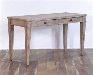 Rustic Desk With Pull-Out Drawer And Light Wood Finish