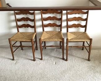 Ladder back chairs with rush seats