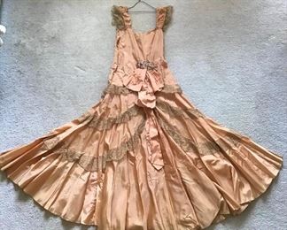 Antique Dress with Lace and Ribbon Roses