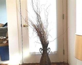 Large Metal Floor Vase