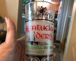 Large group of Kentucky derby glasses 50 years and up
