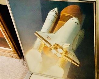 Framed prints of shuttle and space ships taking off