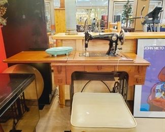 Antique 'New Davis' treadle sewing machine