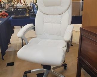 White leather office chair