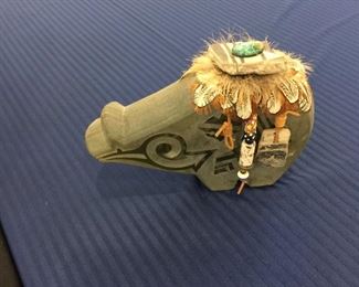 Stone hand carved Native American fetish.