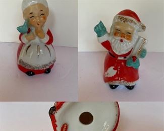Mr. & Mrs. Santa Porcelain Japan Salt & Pepper