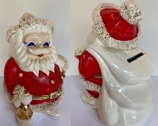 Vintage Spaghetti Porcelain Santa Bank